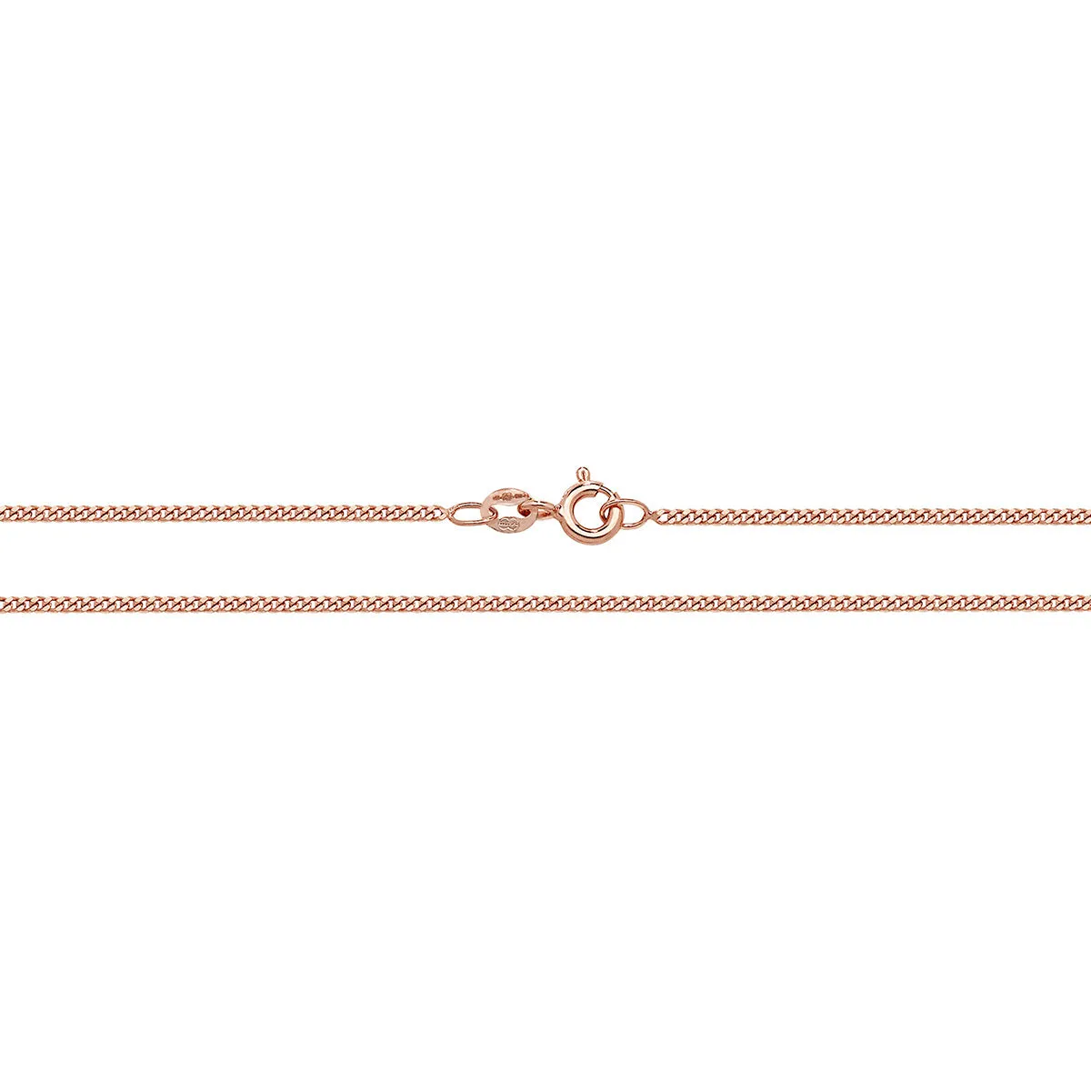 9K Rose Gold Close Curb Chain 18"