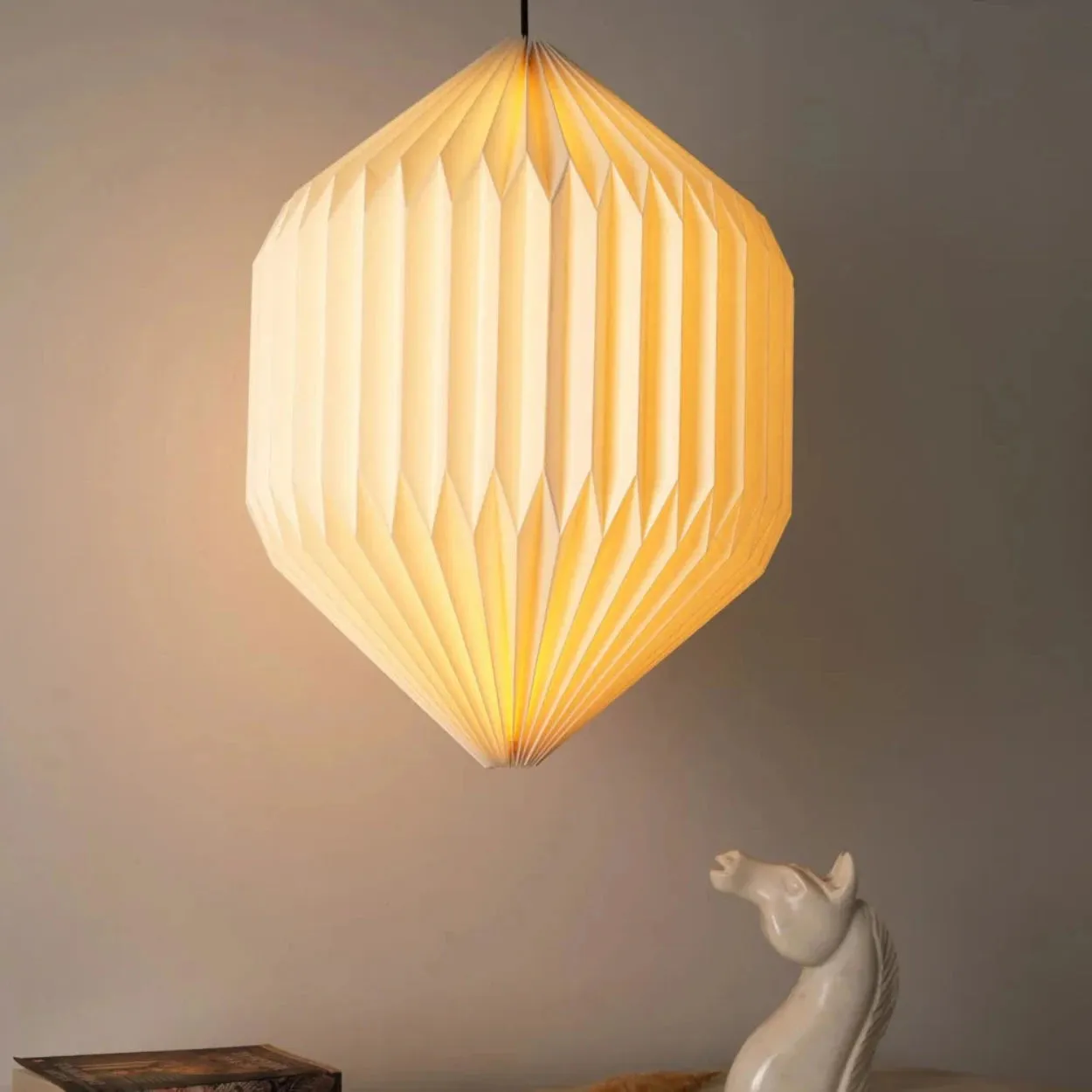 ANKUR NOVA ORIGAMI PENDANT LIGHT- PAPER HANDPLEATING HANGING PENDANT LAMP