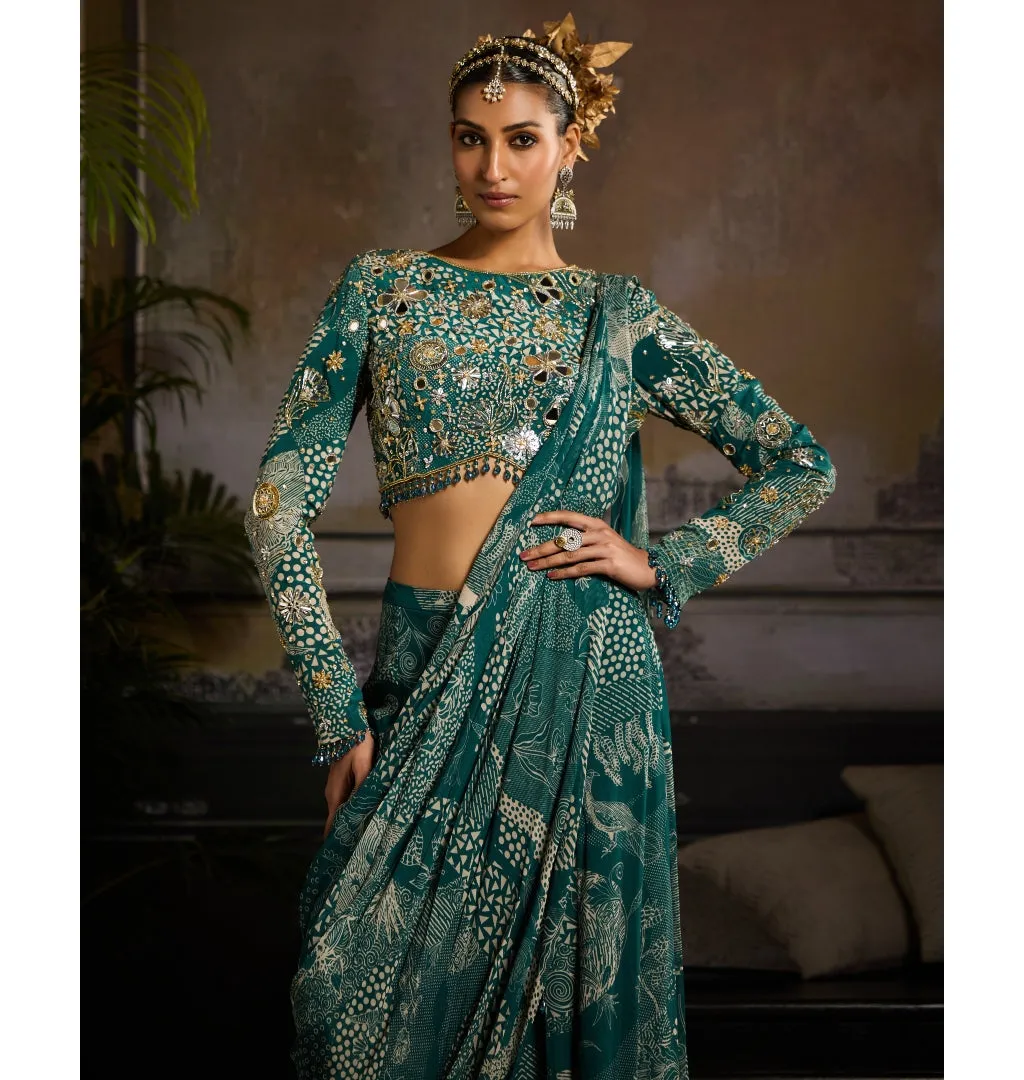 Aqua Essence Pant Sari Set