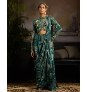 Aqua Essence Pant Sari Set