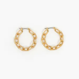 Chain Hoop Earrings (Vintage Gold)