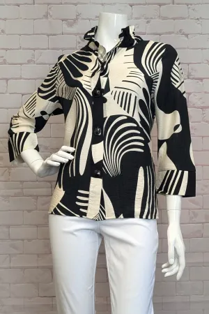 CREAM BLACK MIXED ABSTRACT JACKET