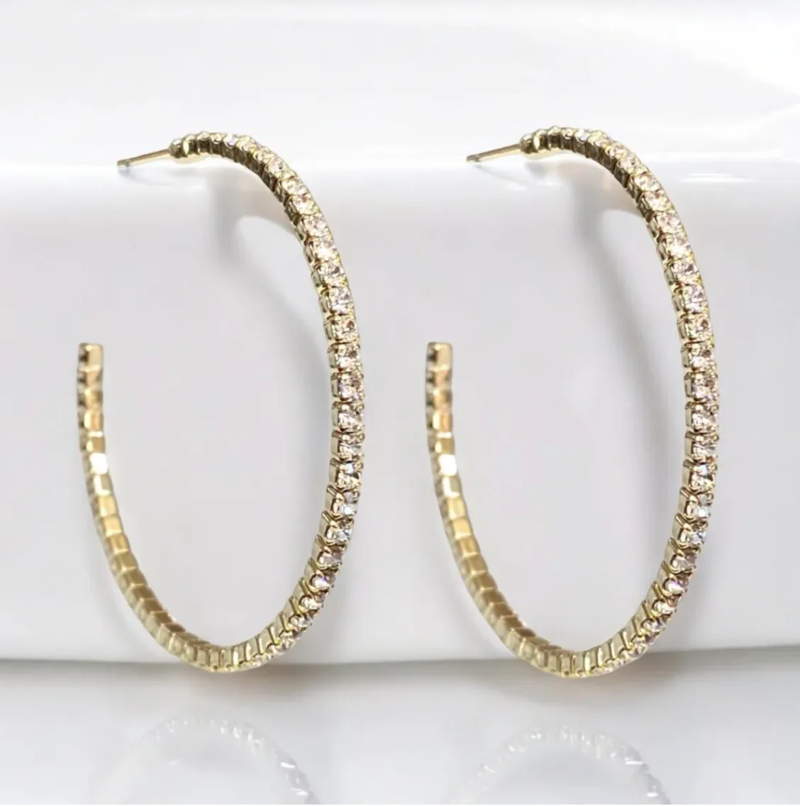 Crystal Hoops (Yellow, White & Rose Gold)