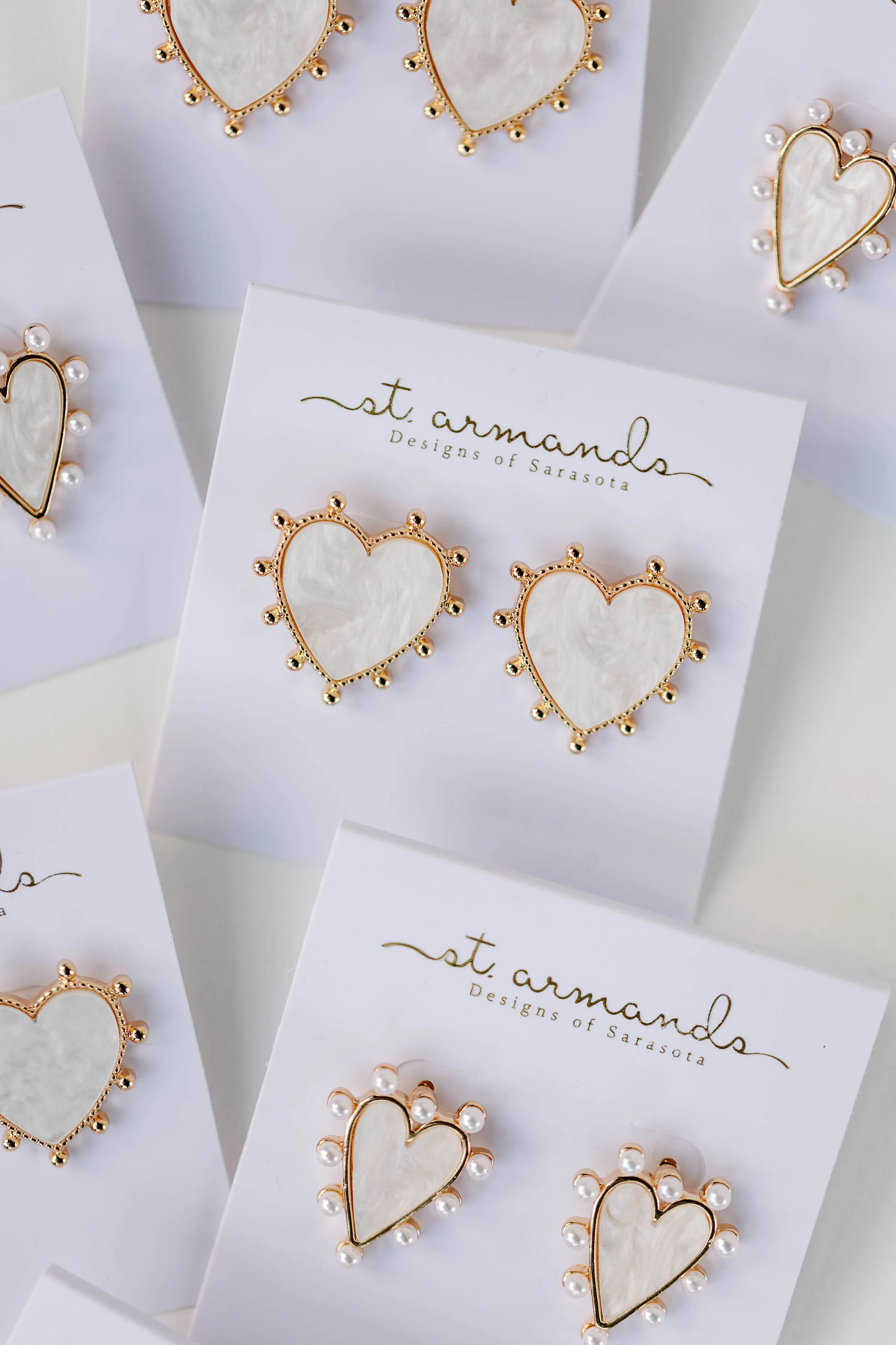 Gold Studded Pink Tortoise Valentines Heart Earrings