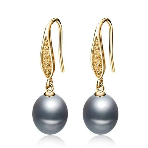 Golden Pearl Drops with Diamond Sim Accents