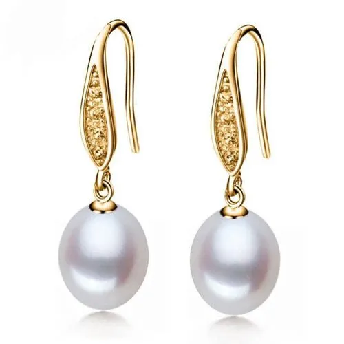 Golden Pearl Drops with Diamond Sim Accents