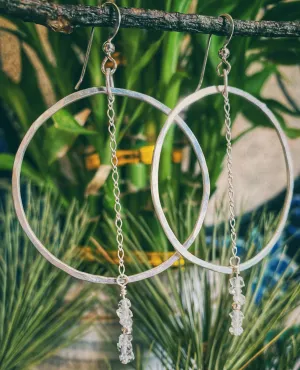 Herkimer diamond hoops - Sterling silver
