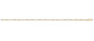 Hollow Figaro Anklet - 9ct Yellow Gold