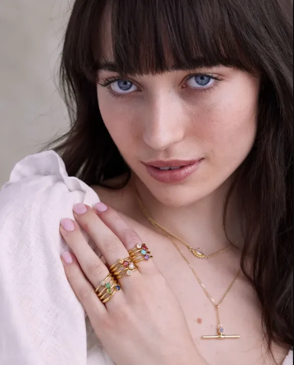 July Ruby Birthstone Ring Gold