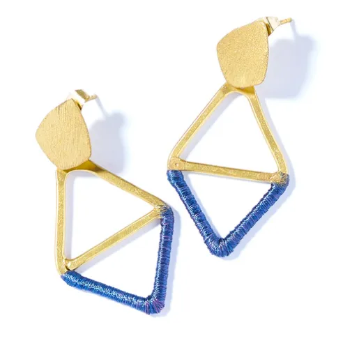 Kaia Earrings Navy Diamond