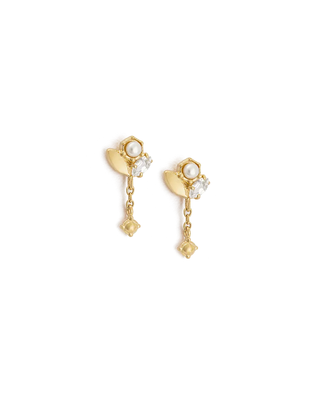Kirstin Ash Slice Cluster Chain Studs- Gold