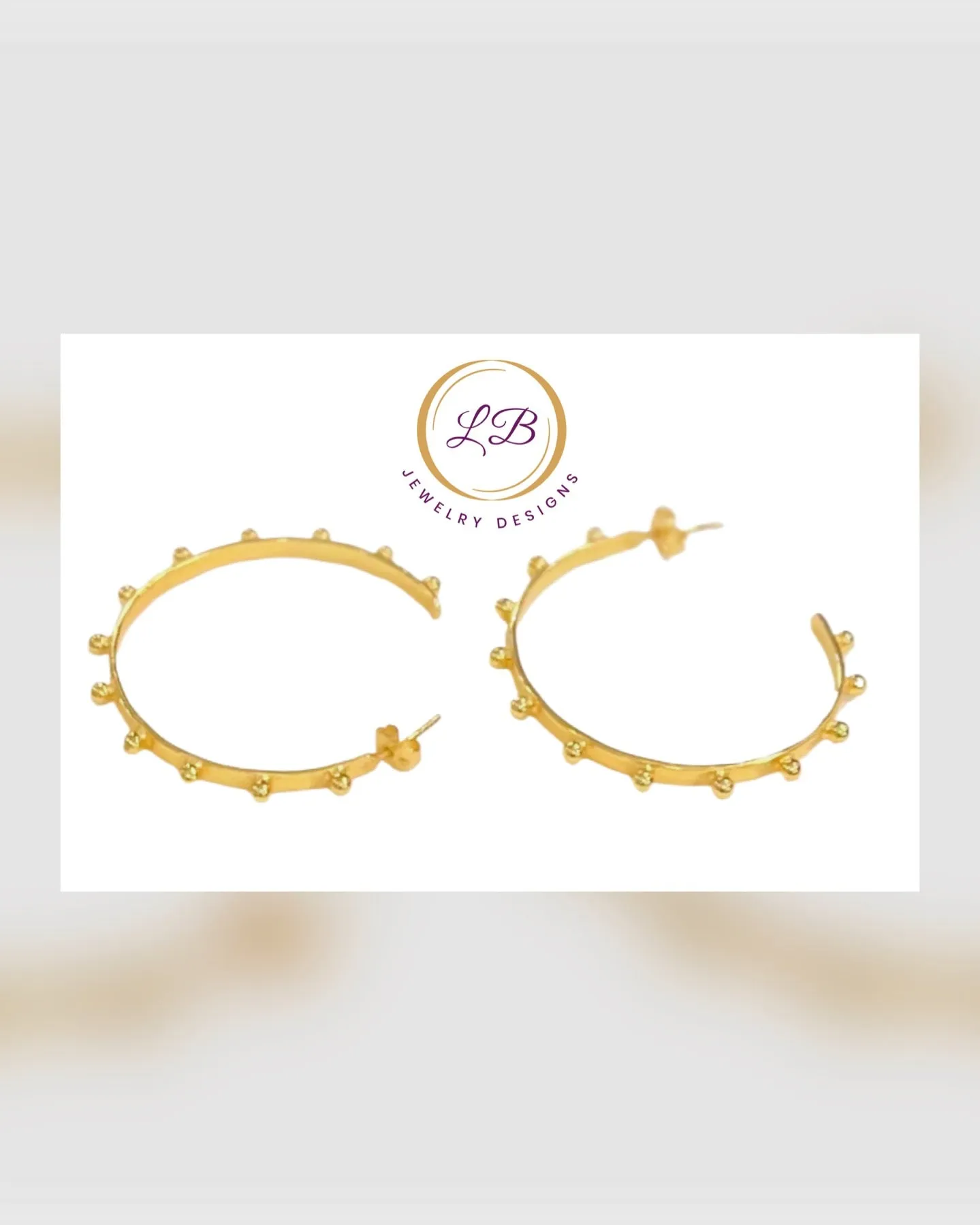 Lightweight Dot-Design Gold Hoops