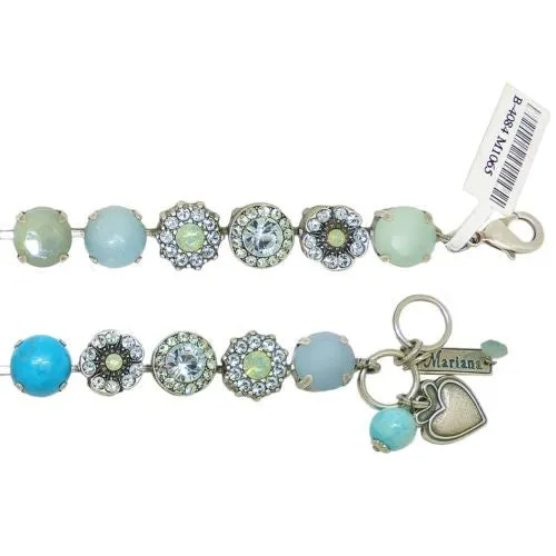 Mariana Handmade Swarovski Silver Bracelet 4084 M1065 Chrysolite Opal Indian Sapphire