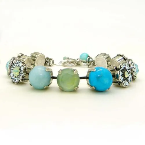 Mariana Handmade Swarovski Silver Bracelet 4084 M1065 Chrysolite Opal Indian Sapphire