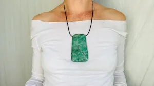 Mayan Green Jade Pendant. Hand-Carved Adze. Guatemala.