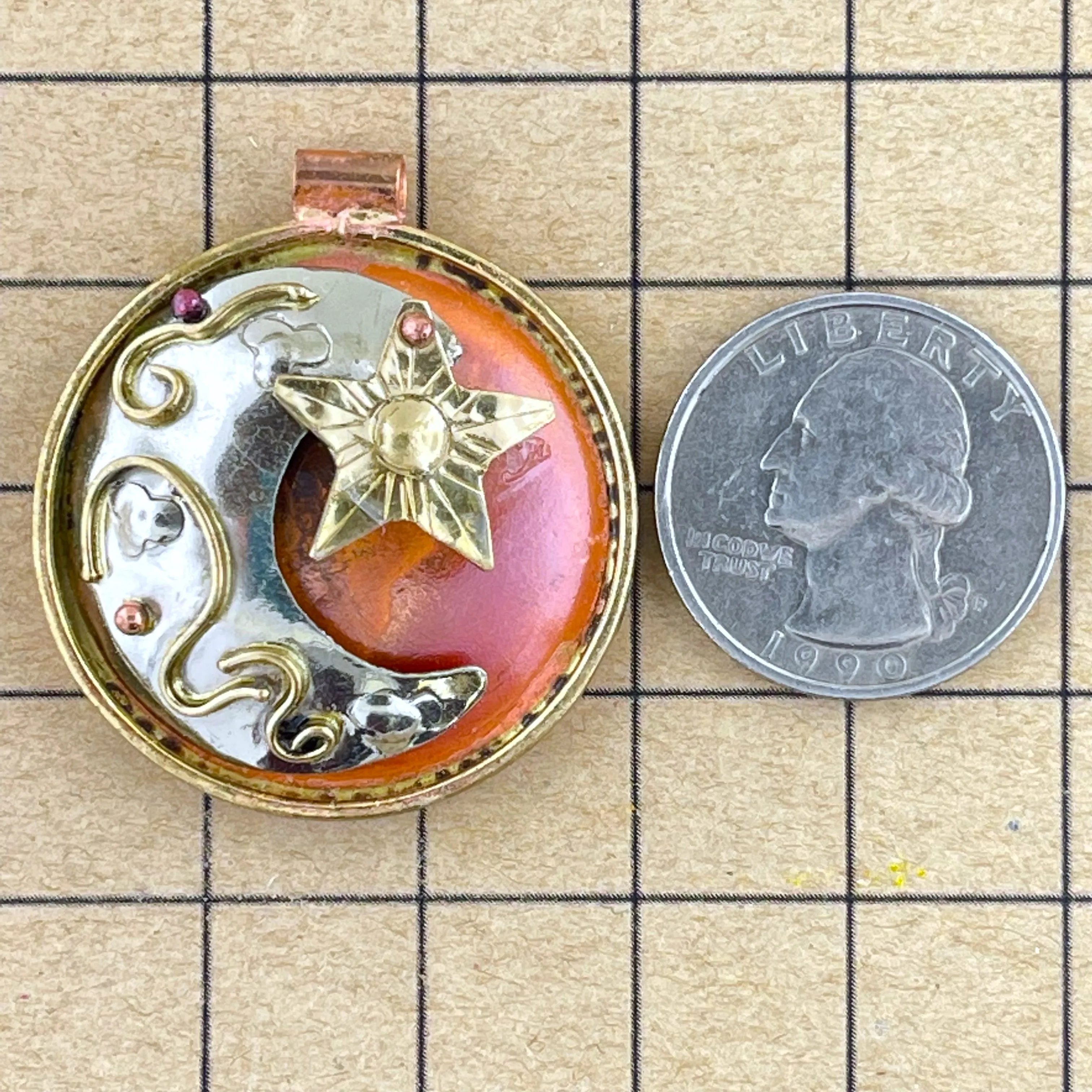 Mixed Metal Eclipse Pendant