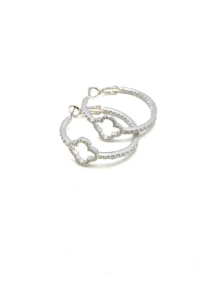 Open CZ Clover Hoops 1 1/4"