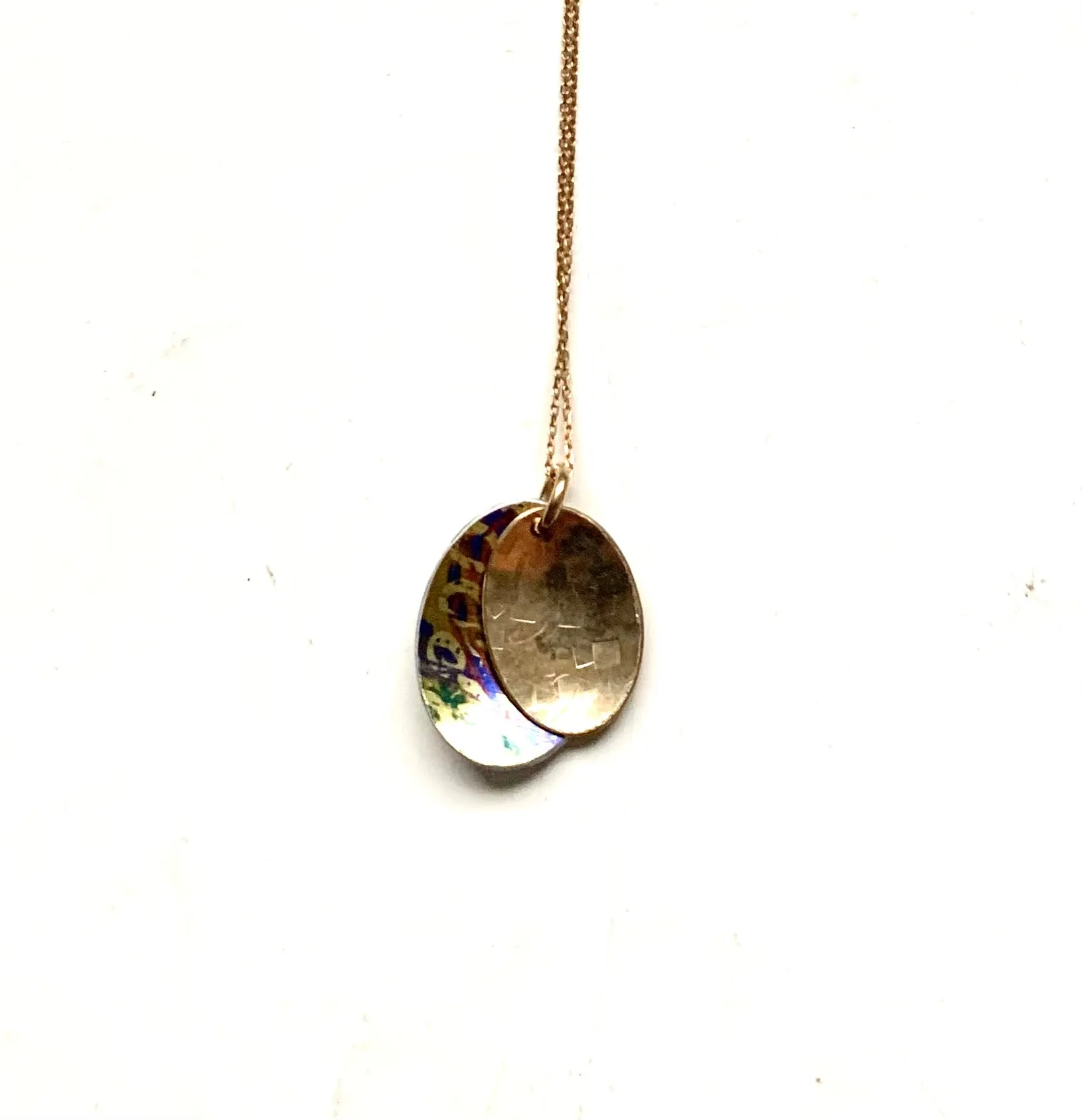 Oval 9ct Gold / aluminium necklace