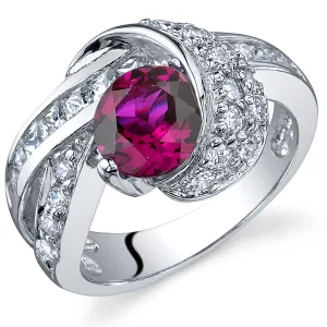 Ruby Round Cut Sterling Silver Ring Size 5