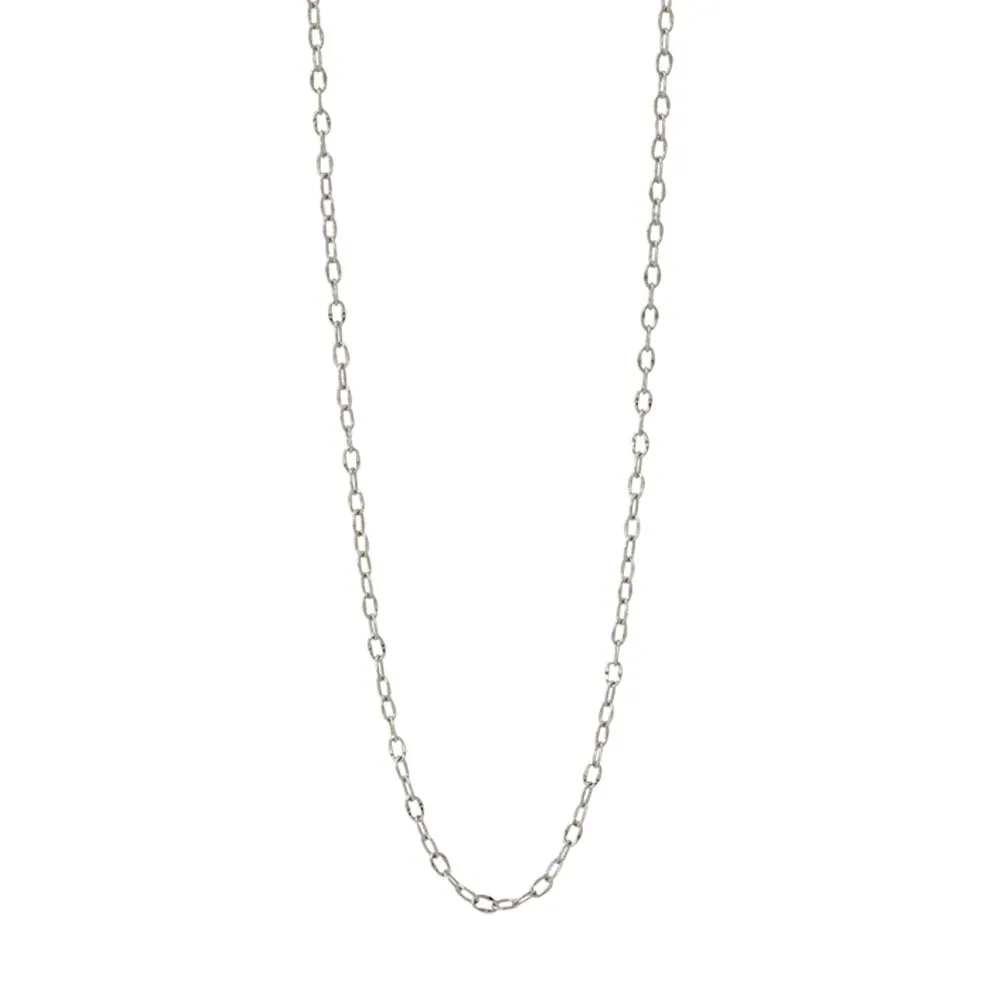 Silver Tone Cable Chain Necklace