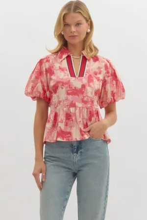 Stephanie Abstract Pattern Top