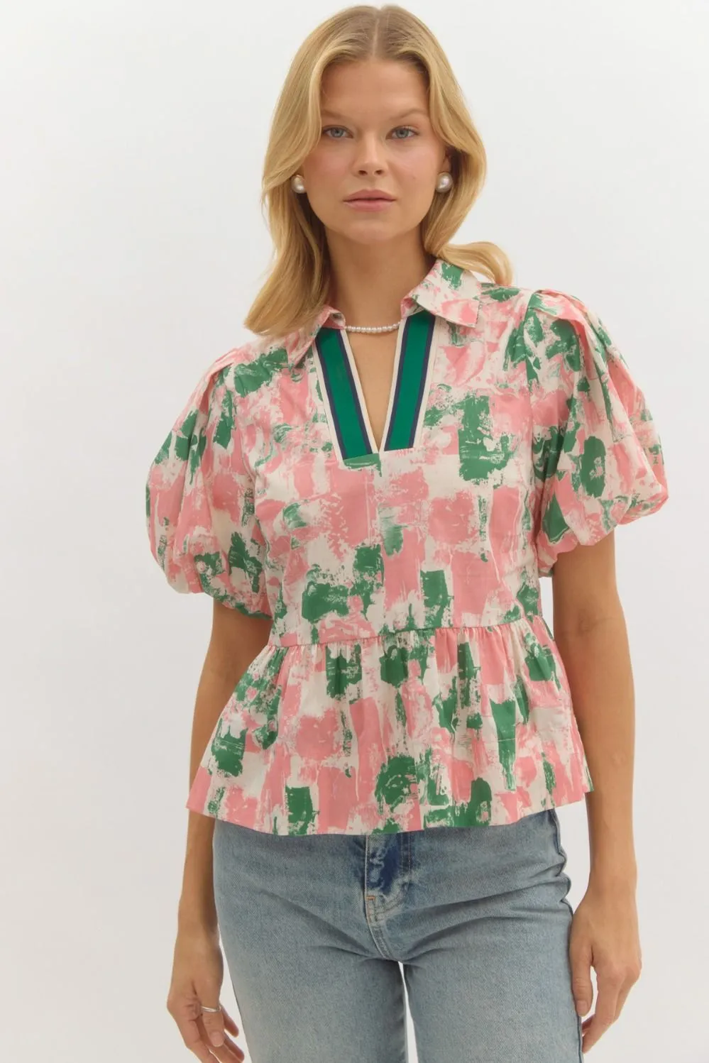 Stephanie Abstract Pattern Top