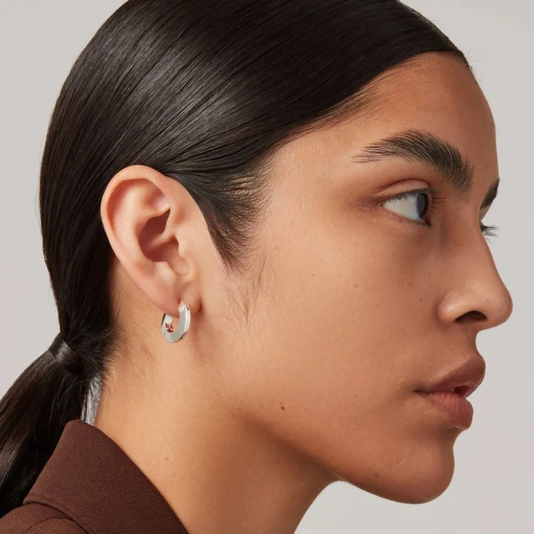 Toni Hinged Hoops Small (Silver)