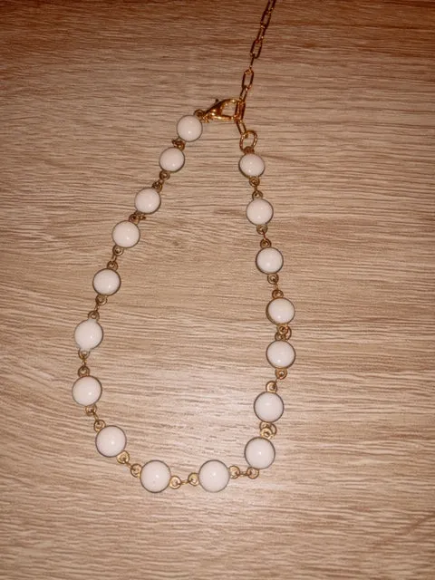 White Dot Anklet