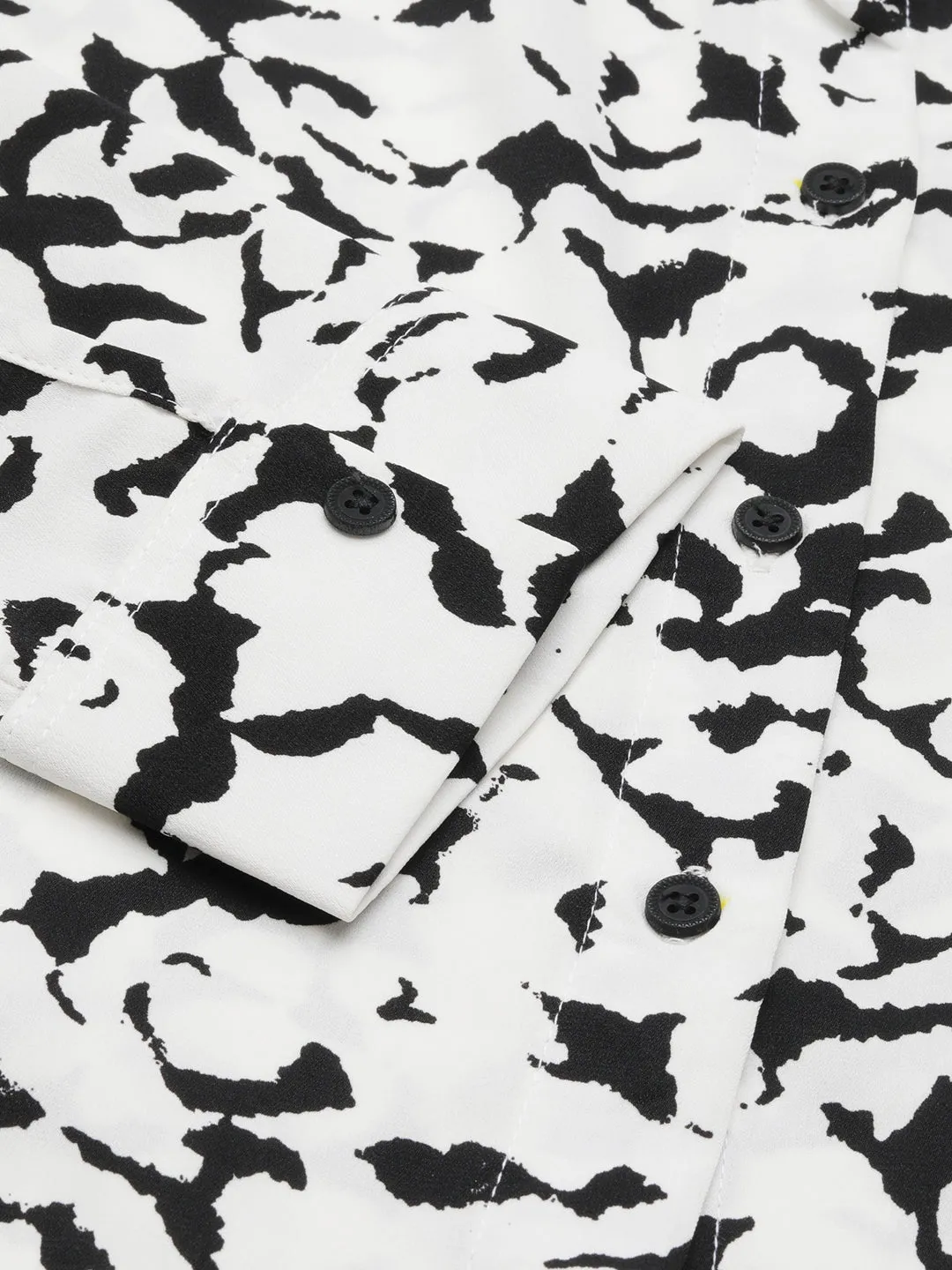 Women White Abstract Printed Casual Shirt